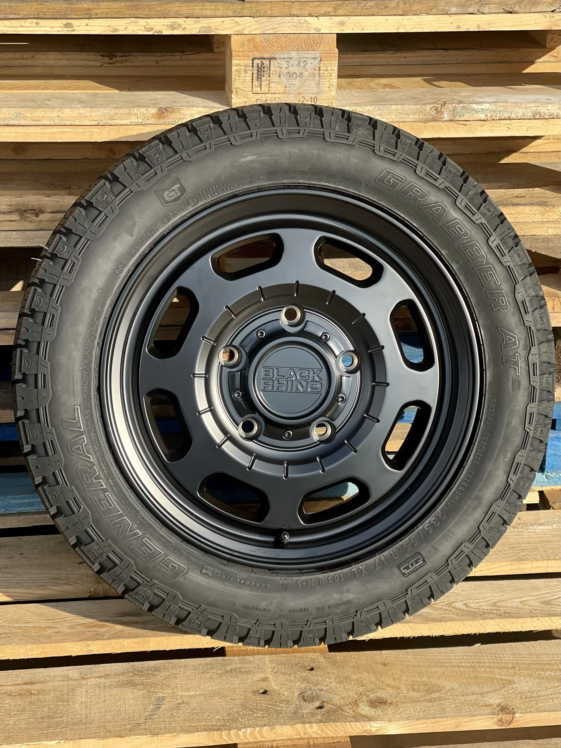 17" Ford Transit Custom Black Rhino Bandolier Alloy Wheels And All Terrain Tyres - Image 3