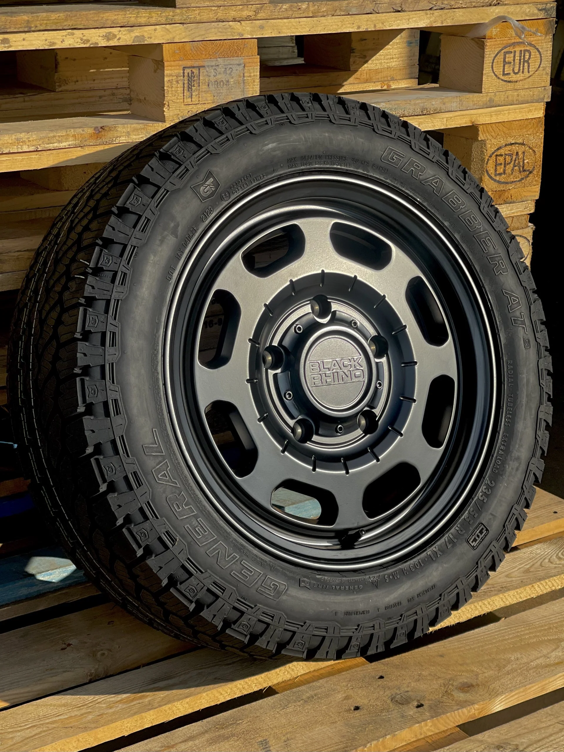17" Ford Transit Custom Black Rhino Bandolier Alloy Wheels And All Terrain Tyres - Image 4