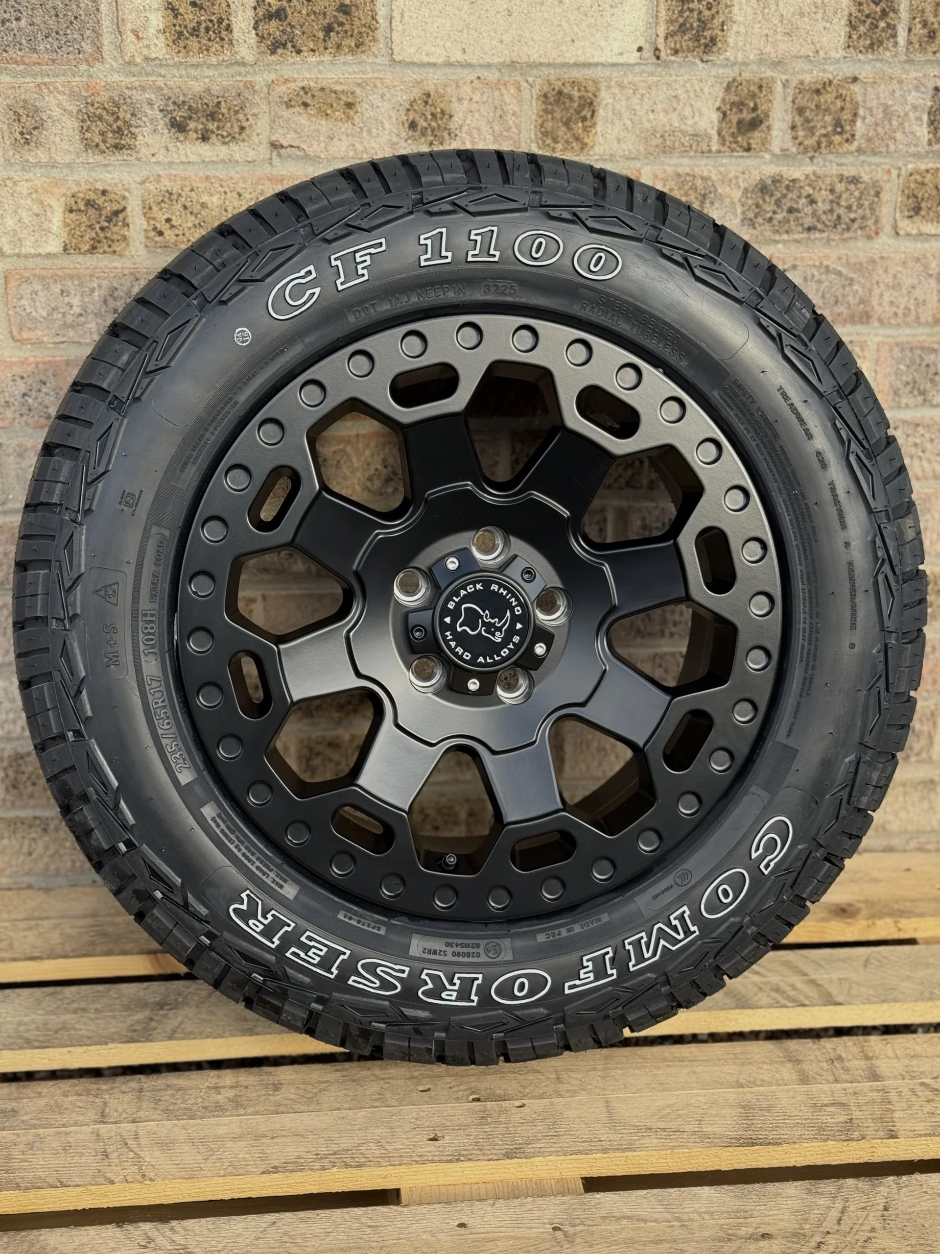 17" Volkswagen Transporter Black Rhino Warlord Midnight Black Alloy Wheels and AT Tyres - Image 2