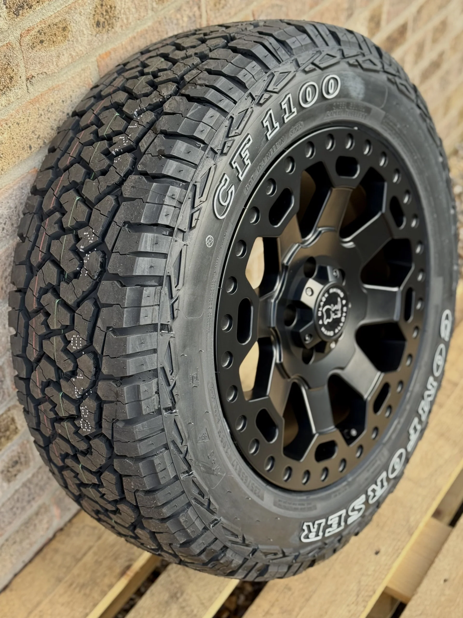 17" Volkswagen Transporter Black Rhino Warlord Midnight Black Alloy Wheels and AT Tyres - Image 3