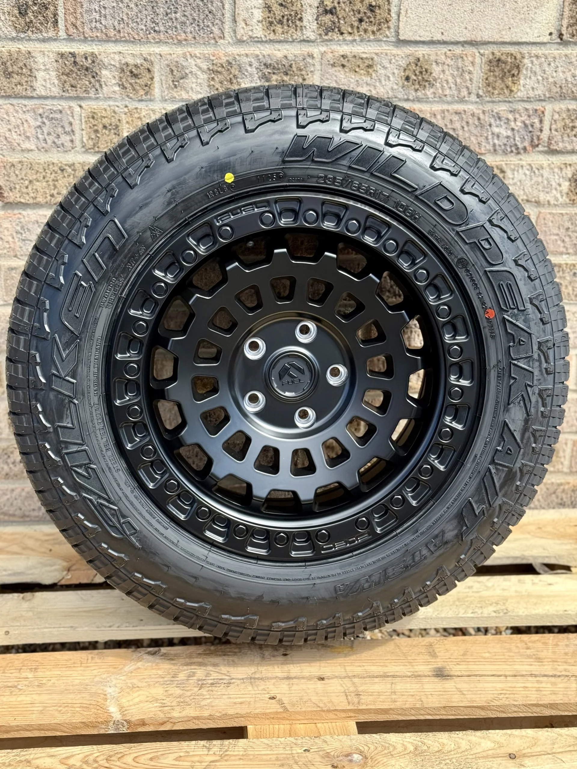 17" Volkswagen Transporter Fuel Zephyr Matt Black Alloy Wheels and Tyres - Image 2