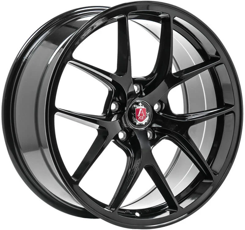 2 x AXE EX34 GLOSS BLACK & 2 x 225/35ZR20 (90Y) XL CONTINENTAL FR CONTISPORTCONTACT 7 + 2 x AXE EX34 GLOSS BLACK & 2 x 285/30ZR20 (99Y) XL CONTINENTAL FR CONTISPORTCONTACT 7