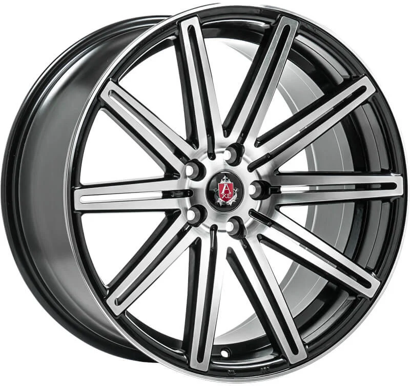 4 x AXE EX15 BLACK & POLISHED & 4 x 225/40R18 92Y XL MICHELIN PRIMACY 4 S1