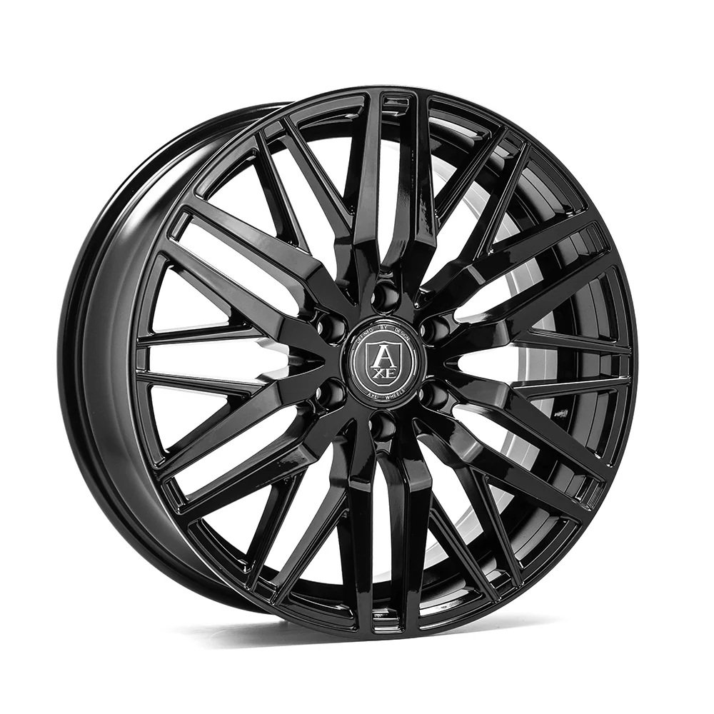 4 x AXE EX30T GLOSS BLACK & 4 x 255/60R20 113Q XL GOODYEAR FP WRANGLER DURATRAC LR
