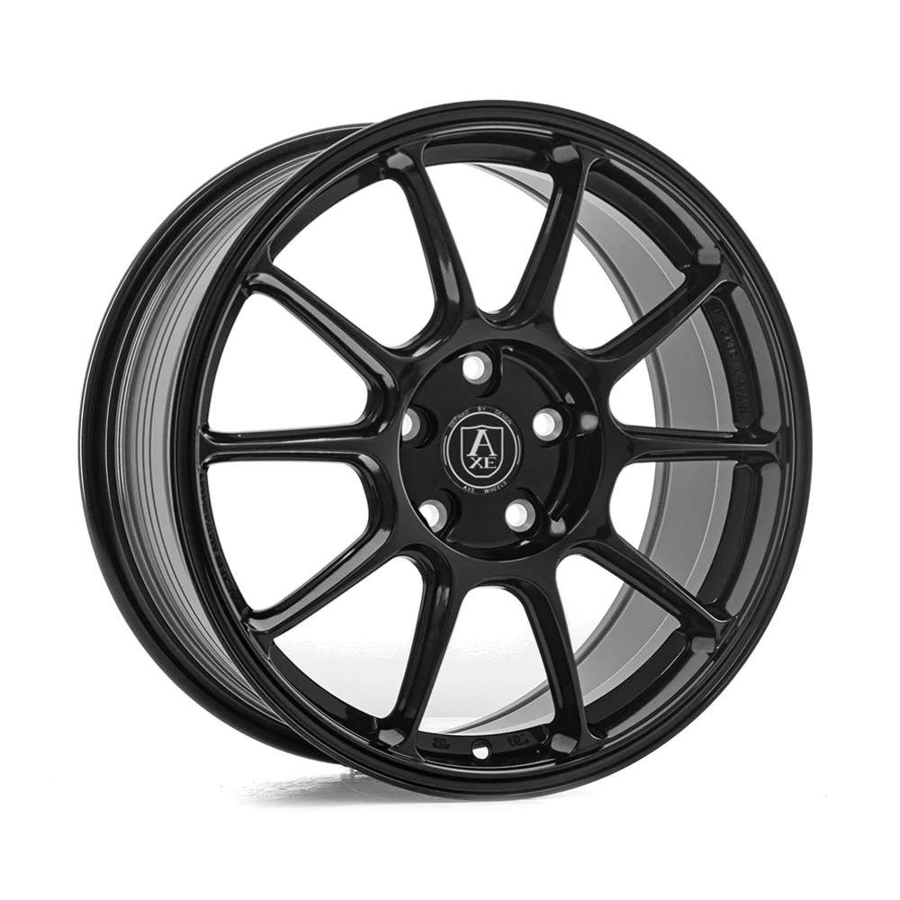 4 x AXE EX46 GLOSS BLACK & 4 x 205/50R17 93W XL BRIDGESTONE TURANZA 6 ENLITEN