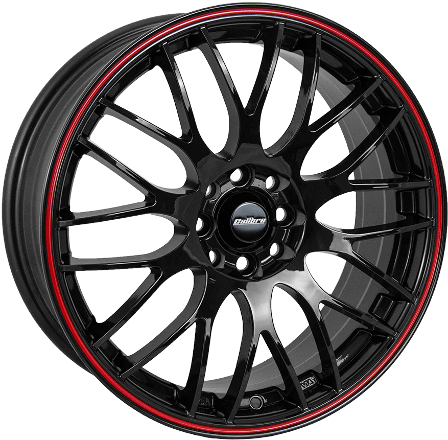 4 x Calibre Motion Gloss Black / Red Pinstripe & 4 x 225/40ZR18 92W XL WESTLAKE Z-107 ZUPERECO
