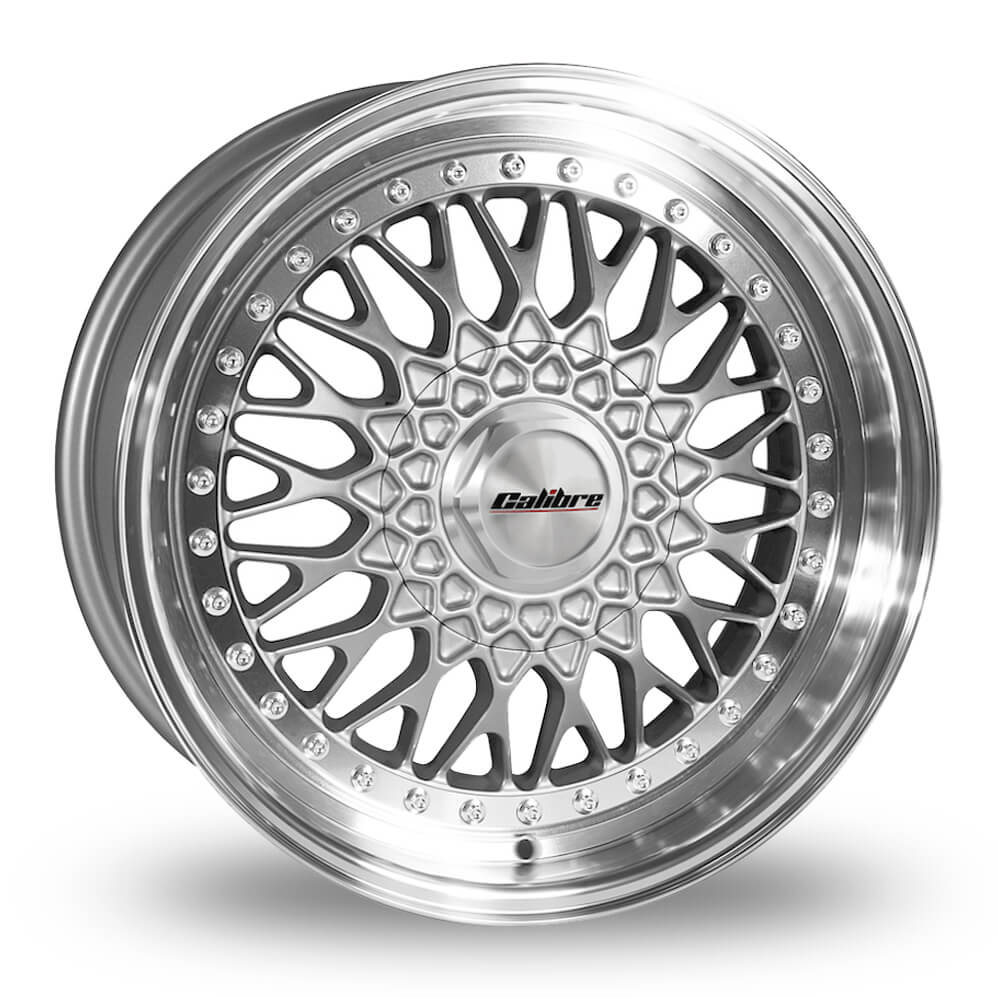 4 x Calibre Vintage Silver/polished Lip & 4 x 225/45R18 95W XL ILINK THUNDER U09