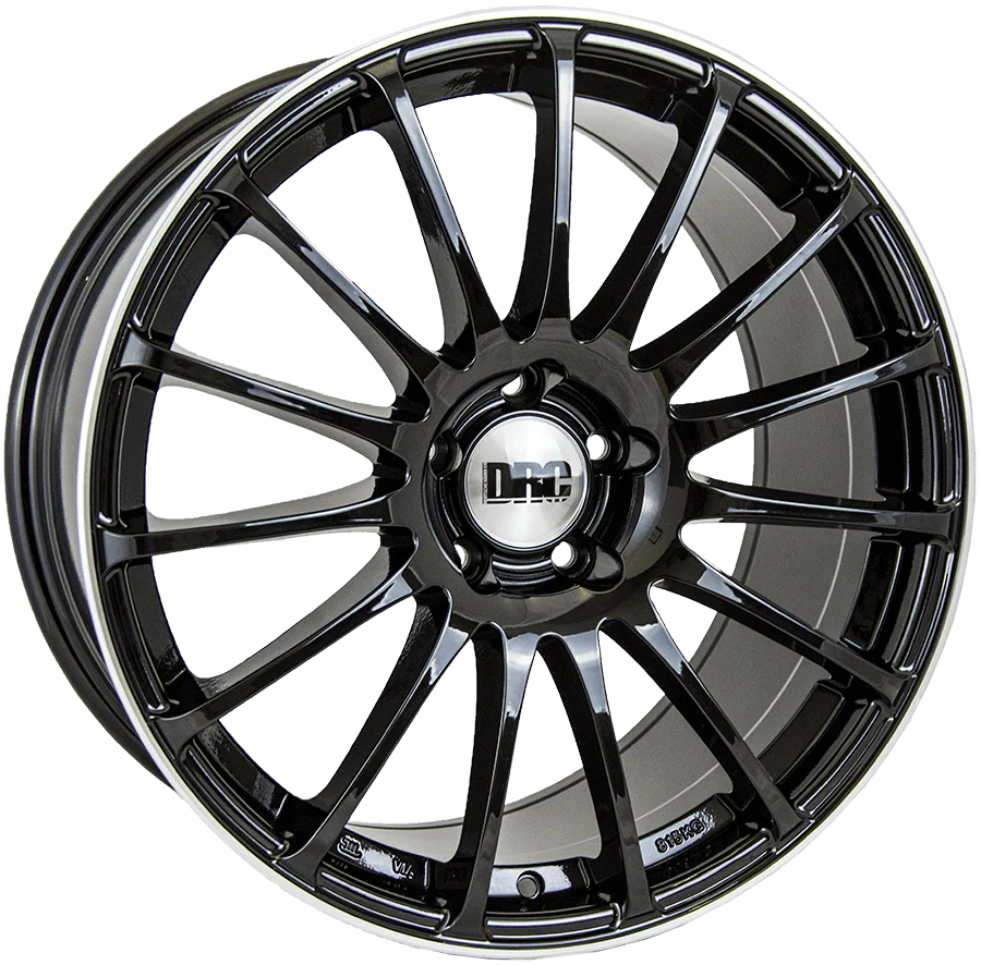 4 x DRC Rapide Gloss Black / Polished Lip & 4 x 255/45R18 103Y XL CONTINENTAL FR ALLSEASONCONTACT 2