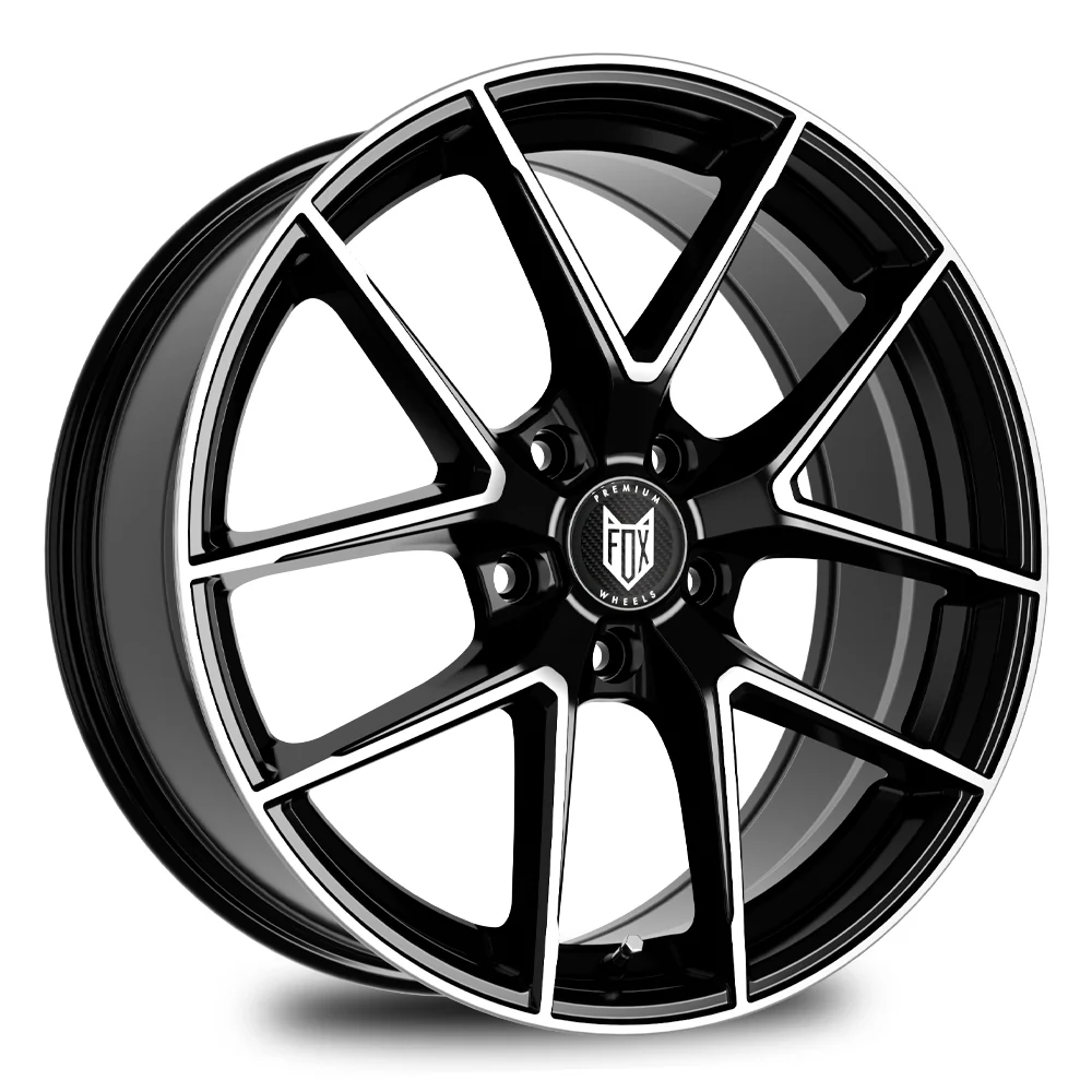 4 x FOX FX5 BLACK POLISH & 4 x 235/35ZR19 (91Y) XL BRIDGESTONE POTENZA SPORT