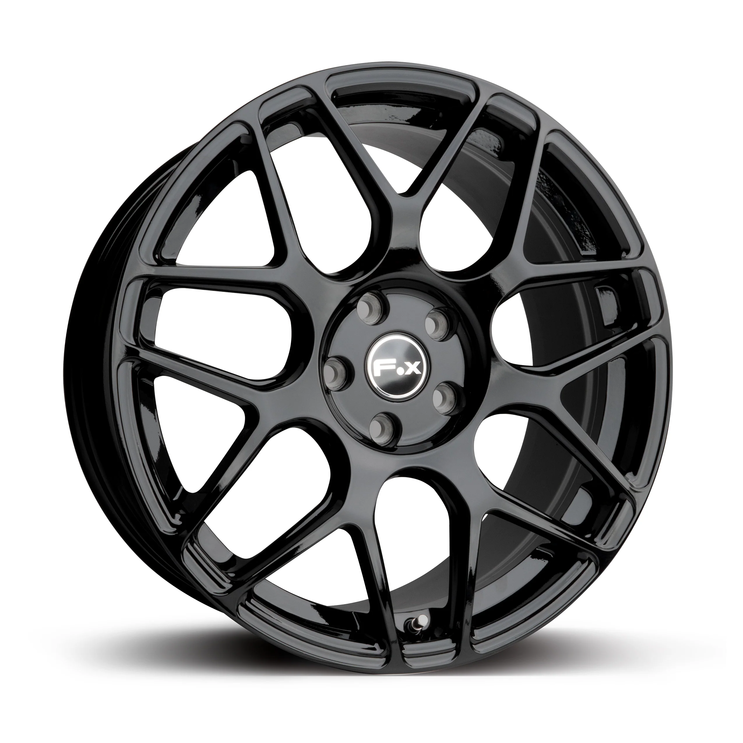 4 x FOX PF3 GLOSS BLACK & 4 x 225/40R18 92Y XL FIRESTONE FIREHAWK SPORT