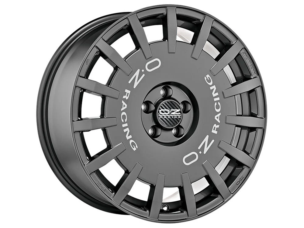 4 x OZ Racing RALLY RACING DARK GRAPHITE SILVER LETTERING & 4 x 215/40R18 89W XL CONTINENTAL FR ALLSEASONCONTACT 2
