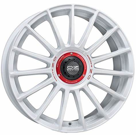 4 x OZ Racing SUPERT EVOLUZ WRC RACE WHITE RED LETTERING & 4 x 245/45R18 PIR P-ZERO 100Y XL RFT*