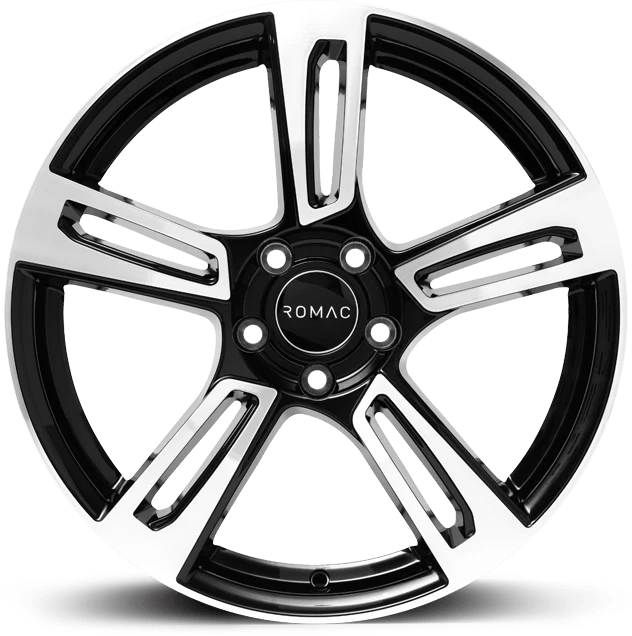 4 x ROMAC EDGE BLACK/POLISH & 4 x 215/45R18 93W XL GOODRIDE Z-107