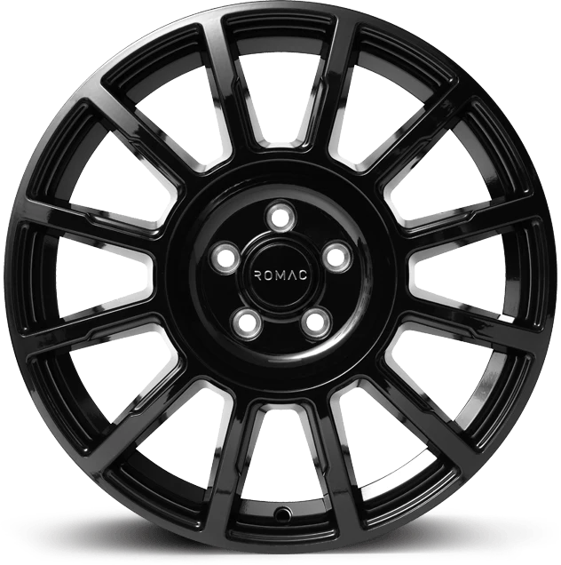 4 x ROMAC STEALTH GLOSS BLACK & 4 x TRIANG 205/65R16C 107T TV701 CXVAN