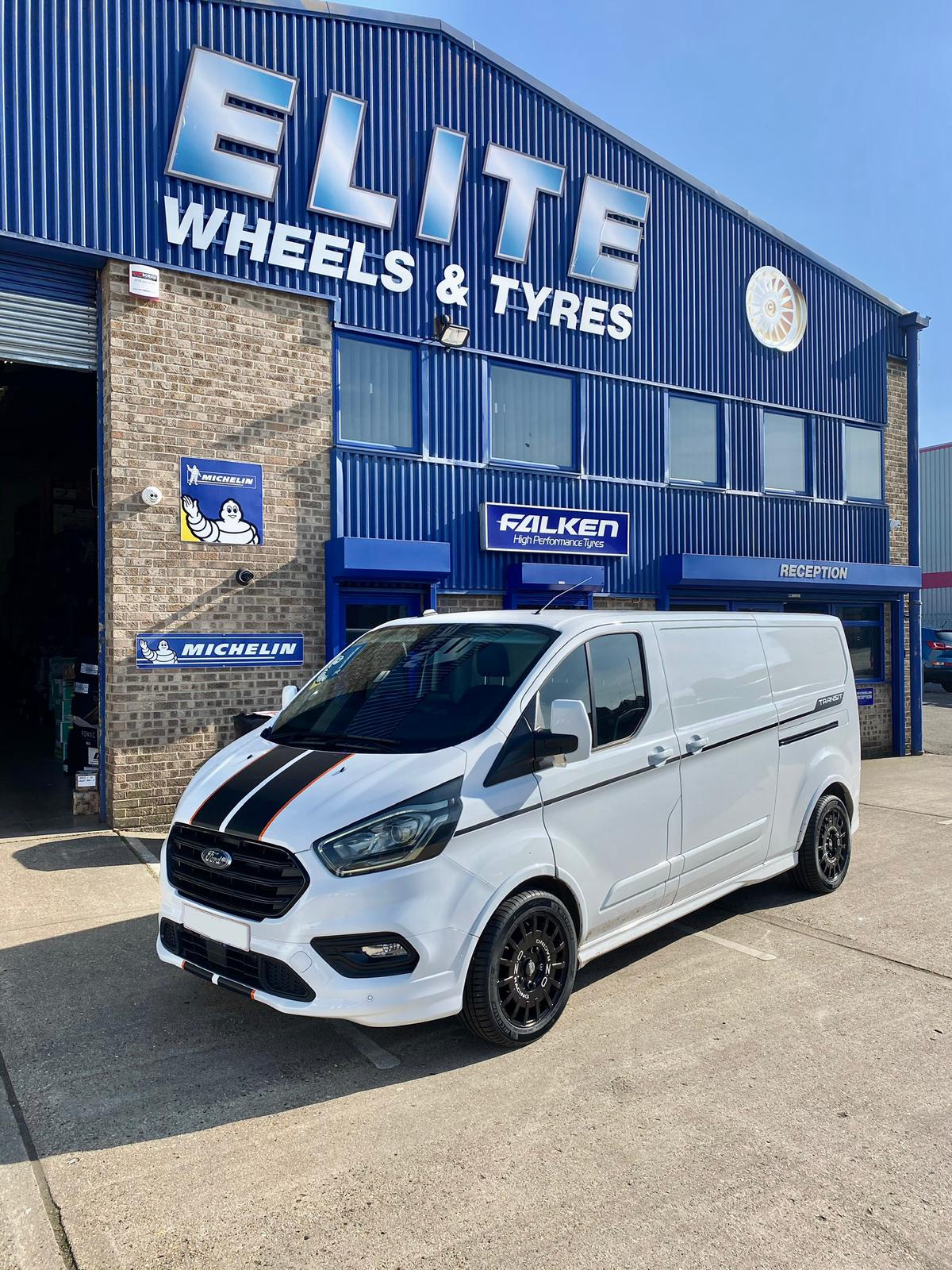 18" Ford Transit Custom OZ Rally Racing Van Matt Black - Image 3