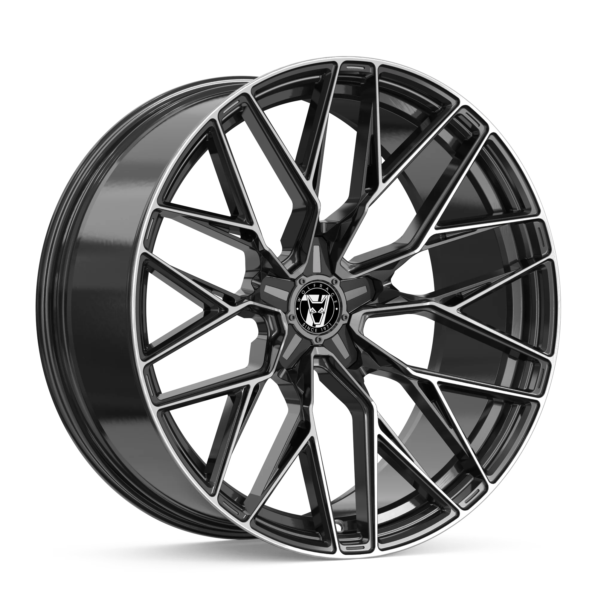 Wheel & Tyres Package( Wolfrace 71 Wolfsburg GTR CUSTOM Gloss Raven Black Polished + 245/35ZR20 FALKEN FK520 95Y XL )